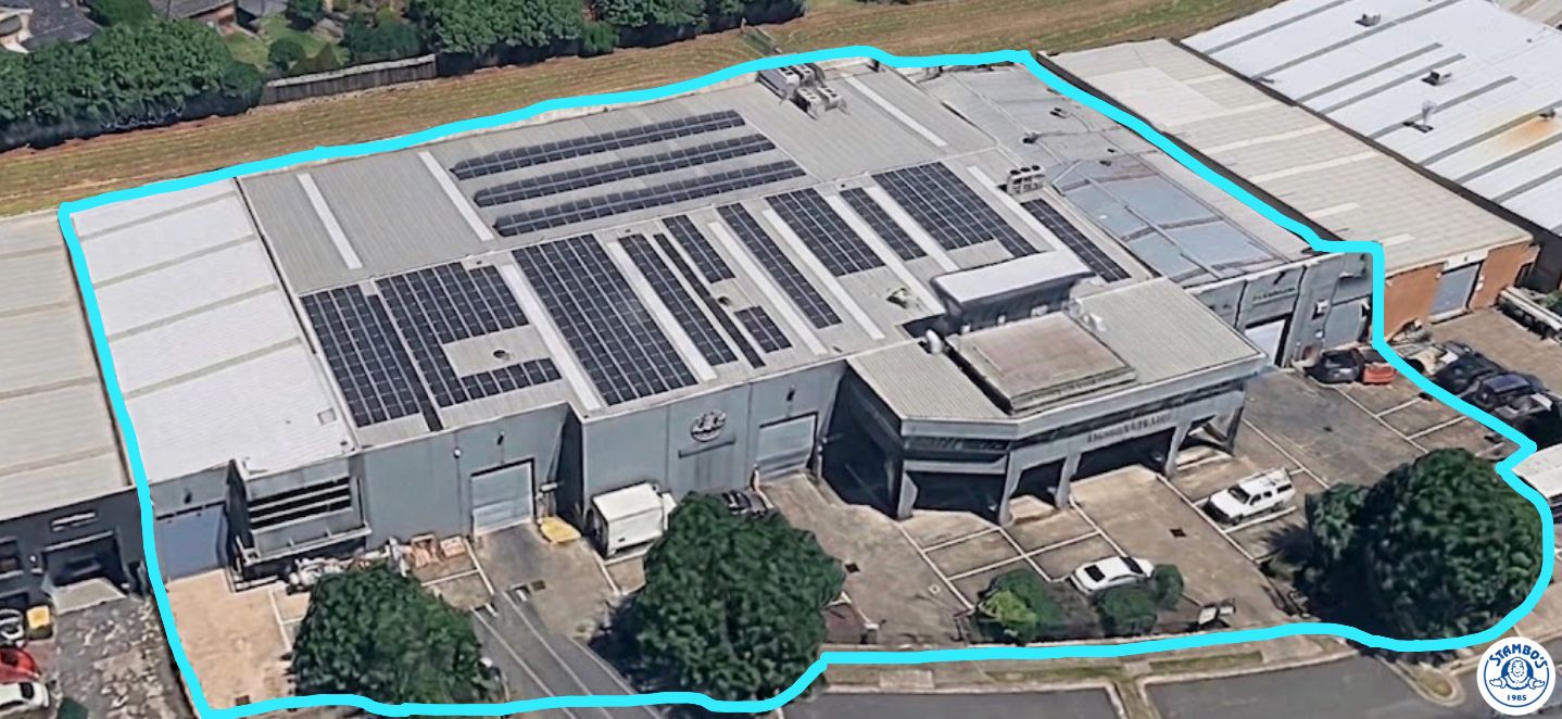 Stambo's Pty Ltd modern headquarters building - aerial view